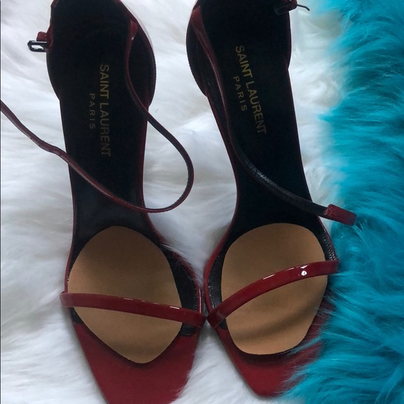 Saint Laurent Shoes - Red Sandals Patent with dust bag worn once